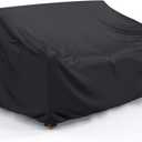 Patio Sofa Cover Waterproof - Heavy Duty 2-Seater Outdoor Couch Cover Patio Furniture Covers with Air Vent and Handles, 60" L34" D30" H, Black