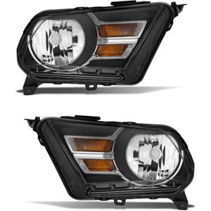 for 2010-2014 Ford Mustang Headlights Assembly Black Pair