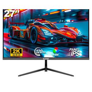 Gawfolk Gaming Monitor 27 inch QHD IPS, PC Screen 120Hz 2K (2560×1440P), Ultra-Thin Zero Frame Computer Display for Home Office Business, DP, HDMI, Wall-Mounted