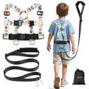 Safety Walking Harness and Leash for Autism & Special Needs Kids Ages 6-12 with Easy-Adjust Tether + Emergency Grab Handle for Wandering Prevention & Calm Outdoor Adventures