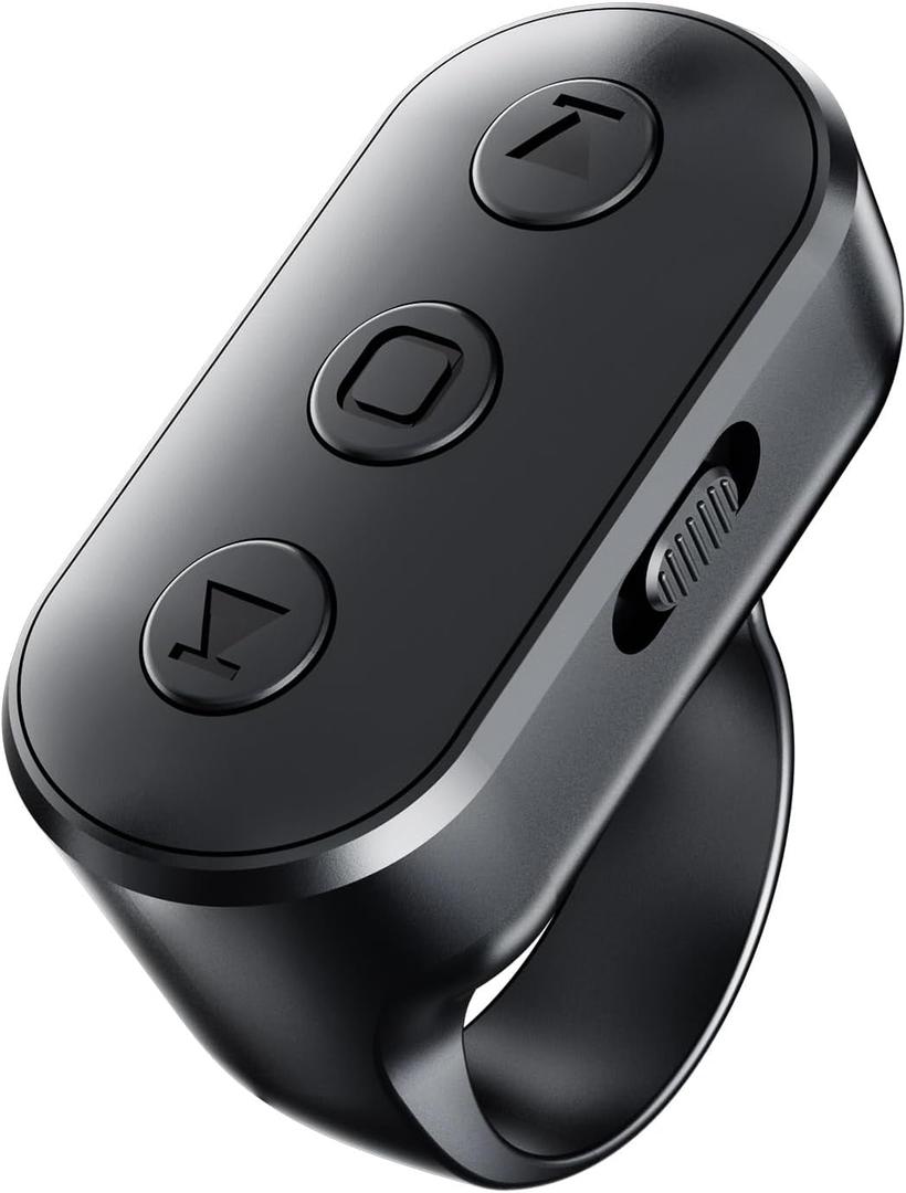 Scrolling Ring Remote for TikTok YouTube IG Shorts Video Landscape Portrait, Fingertip Wireless Scroller Page Turner Clicker for Kindle APP Compatible with iPhone iPad Android Phone Tablet