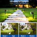 Solar Lights Outdoor Waterproof IP65, Super Bright LED with Lens, 6500K 2 Lighting Modes, Solar Powered Yard Garden Solar Spot Lights for Outside Landscape Auto On/Off - 6 Pack