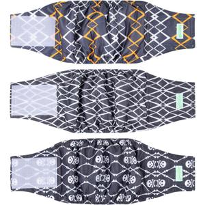 wegreeco Washable Male Dog Belly Band (Stylish Pattern)- Pack of 3 - Washable Male Dog Belly Wrap, Dog Diapers Male (Black Geometric, Large)