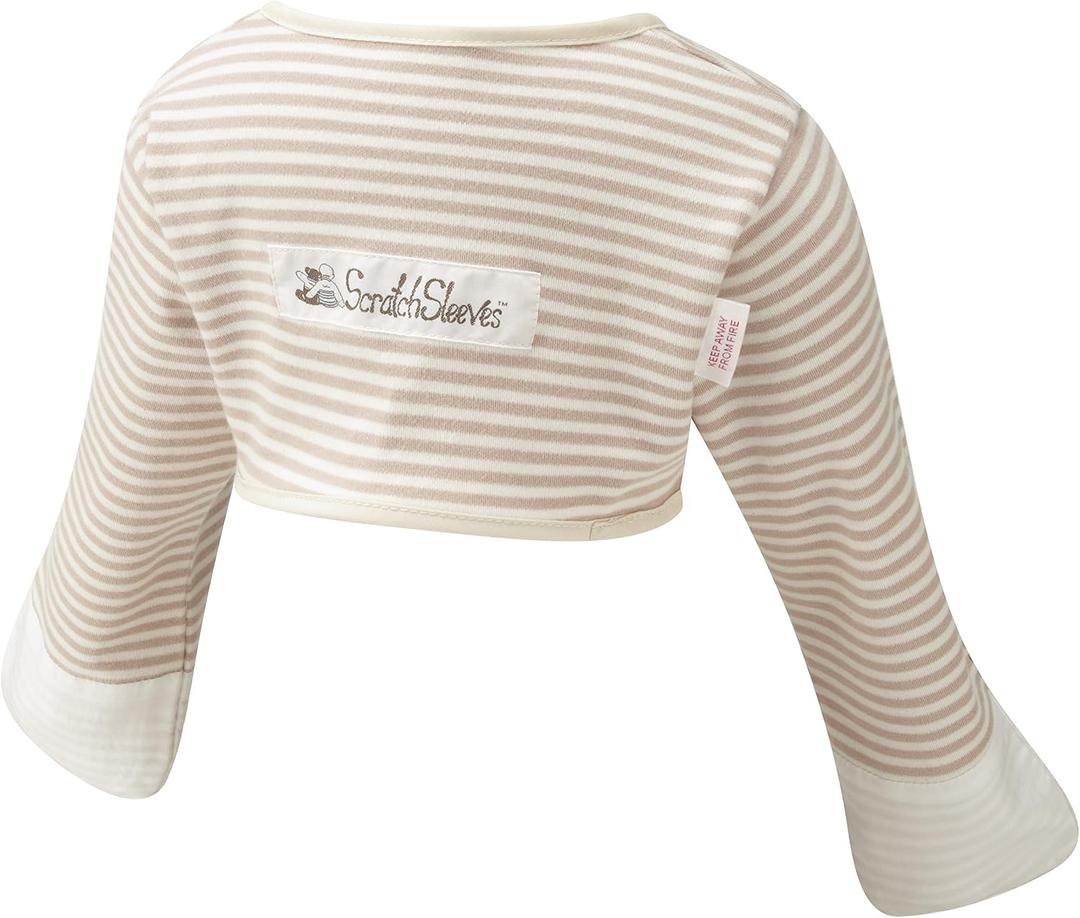 ScratchSleeves | Baby Boys' Stay-On Scratch Mitts | Stripes, Size: 18-21 Month (wingspan 32-34.5 Inch)