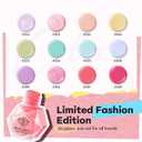 modelones Nail Polish Set, 12 Colors Spring Summer Blue Green Pink Nude Yellow Purple Pastel Quick Dry Mini Starter Kit Long Lasting Art DIY Manicure Set at Home for Women Girls