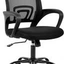 FDW Ergonomic Office Chair Home Desk Chair Task Mesh Computer Chair Gaming with Back Lumbar Support Armrest Modern Swivel Modern Adjustable Rolling Executive Mesh Chair for Women Men (Black), 5659.5100.5cm