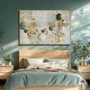 YJYart Gold Line Home Wall Decor Abstract Wall Art Neutral Canvas Artwork 32"x48" Decorations for Bedroom Large Paintings for Living Room