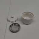 Ceramic Bacon Grease Container Keeper with Strainer, Frying Oil Storage Can, White