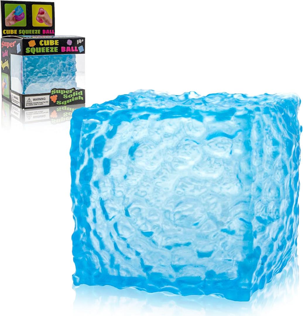 Stress Relief Cube, Novelty Water Cube Texture Squeeze Toy, Slow Rebound Stress Relief Fidget Toy, Squishy Sensory Toy for Anxiety & Relaxation, Unique Desk Fidget for Adults & Kids
