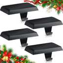 Zhengmy Christmas Stocking Holders for Mantle Weighted Stocking Holder Fireplace Hangers for Xmas Holiday Party Decoration(Stainless Steel,Black,4 Pcs)