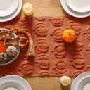 Fall Table Runner, Caramel Pumpkins 3D Faux Fur Table Runners, Soft Thanksgiving Halloween Table Decor for Indoor Outdoor, Autumn Home Party Decor, 13*37 Inch