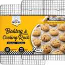 Checkered Chef Cooling Rack for Cooking and Baking - 10" x 15" Set of 2 Stainless Steel, Oven Safe Grid Wire Cookie Cooling Racks