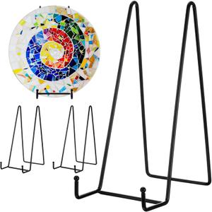 4 Pack 10 Inch Large Plate Stands for Display,Metal Plate Holder Stand Picture Stand,Tabletop Easel Stand for Pictures, Decorative Plate, Photo Easel and Artistic Work