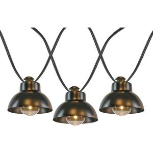 Novelty Lights 11 Feet 10 Light Decorative LED G40 Outdoor Bell Lampshade String Lights with Metal Shades for Patio, Yard, or Gazebo