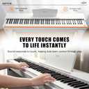 AiJoy 88-Key Digital Piano, Semi-Weighted Keyboard for Beginners, Compact Home Electric Piano with Minimalist Design, Elegant Style for Home Use, Size: ADP10-M--W
