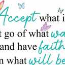 Inspirational Quotes Vinyl Wall Decal Stickers Accept What is, Let Go of What was, and Have Faith in What Will be, for Bedroom, Living Room, Motivational Uplifting Quotes Vinyl Decal (21.3''16'') (Green)