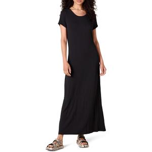 Amazon Essentials Women's Short-Sleeve Maxi Dress, Flowy (Black)