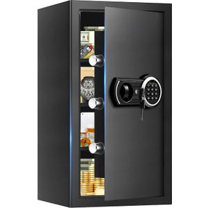 6.1 Cuft Heavy Duty Fire Security Home Safe Box, Large Floor Safe with Digital Keypad & Key Lock, Fire Proof Safes for Home with Three Removable Shelf, Anti-theft Tall Safes for Money, Cash, Documents, 
Product Dimensions	11.82"D x 13.98"W x 27.6"H