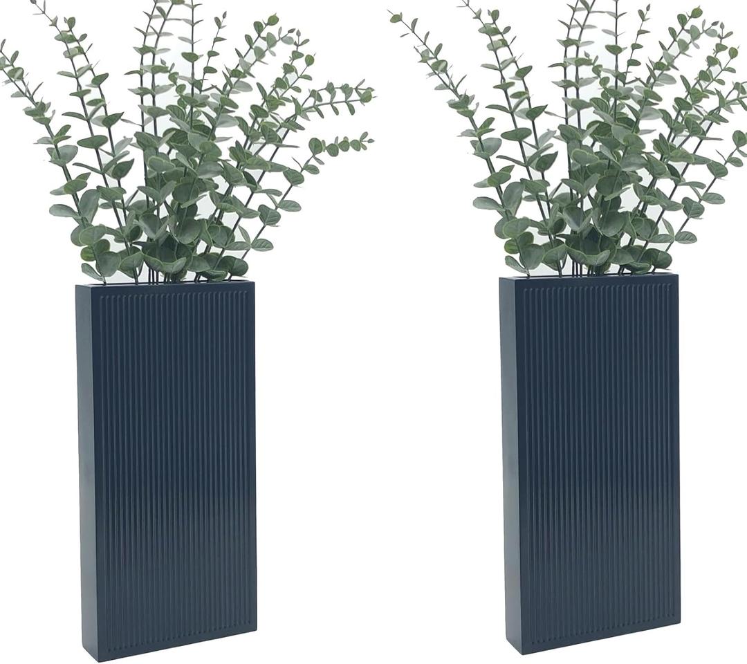 Wood Wall Planter Set of 2, Modern Wall Hanging Decor Pocket Planter for Greenery and Dried Flowers, Indoor Wood Hanging Vase 