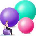 Honoson 3 Pcs Exercise Yoga Ball Large Pregnancy Fitness Ball Chair Multiple Sizes for Office Home Labor Gym Birth Balance, 55/65/75cm