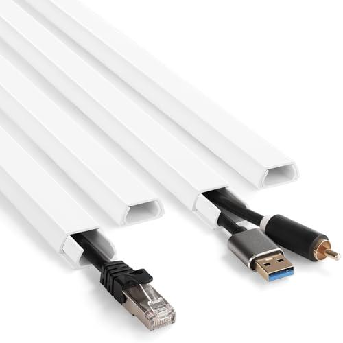 YCLYC 66in White Wire Covers for Cords Kit, Wall Cord Hider, Cord Covers for Wires on Wall, TV Cable Hider Kit, Easy to Install Cable Management 4XL16.5 W0.86 H0.43in