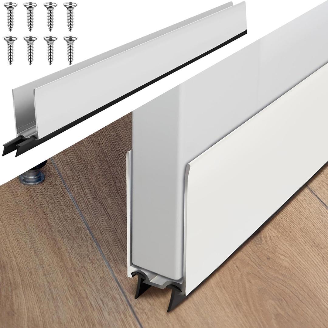 Pushglossy 1 Pack 1" x 32" Storm Door Sweep Replacement Bottom Sweep Aluminum Expander for 1" Thickness Security Storm Door Weatherstripping(White)
