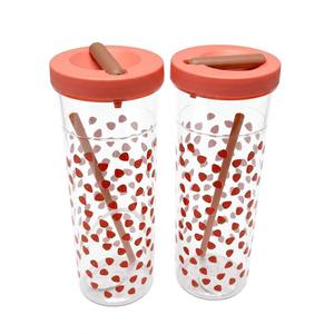 Fruits Infuser Water Bottle with straw 700 ml, 2pcs