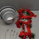 4 Pcs 8+6.5in Silver Giant Bells Extra Large Christmas Bells for Outside Decor for Xmas Tree Doors Firepalces Unique for Large Xmas Bell Ornaments Garland Indoor Outdoor