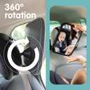 Onco Baby Car Mirror Rear Facing (2 Pack) - 100% Shatterproof & Shakeproof, Award-Winning Convex Car Mirror for Baby with 360 Rotation, Newborn Essentials (9.6 x 6.9 in)