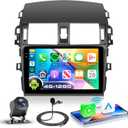 4G+128G Android 15 Car Stereo for Toyota Corolla 2009-2013, Wireless CarPlay Android Auto, 9 Incell HD Touch Screen Car Stereo with GPS, WiFi, Bluetooth 5.0, FM, 32 EQ, SWC, Backup Camera