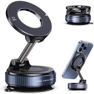 2026 Upgraded Magnetic Car Phone Mount  70-Pound Ultra-Strong Vacuum Suction Cup, 360 Rotation, Suitable for Cars/Gyms/Mirrors/Smooth Surfaces, Compatible with iPhone, Android, and All Smartphones