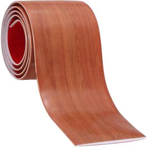 PATIKIL Self Adhesive Floor Transition Strip 3 in x 3 Ft, Vinyl Laminate Floor Flat Divider for Joining Floor Gaps Doorways Carpet Cover Floor Tiles Teak Wood Grain
