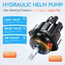 90HP Outboard Hydraulic Steering Kit, Hydraulic Steering System Consists of a Hydraulic Cylinder, a Steering Pump, and Two Nylon HosesSuitable for Outboard Motors