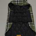 Kuoser Waterproof Dog Coat, Reversible Dog Jacket for Large Dogs, Adjustable Durable Doggie Winter Coat for Groowing Puppies Warm Puppy Cold Weather Apparel, Green L (Large (Pack of 1))