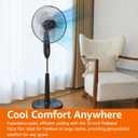 A16" Pedestal Fan with Remote for Bedroom, Living Room, Office, Adjustable Height, Dual-Layered Blades, 3 Speeds, 3 Modes, Timer, Tilt Head, 60W, Black