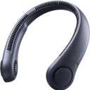 JISULIFE Portable Neck Fan, Hands Free Bladeless Fan, 5 Speeds, 4000 mAh Battery Operated Wearable Personal Fan, Twistable, Rechargeable, Gift for Women Men-Blue