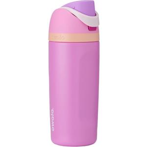 Owala Kids FreeSip Insulated Stainless Steel Water Bottle with Straw for Sports, Travel, and School, BPA-Free Sports Water Bottle, 16 oz, Pink/Purple Sweet Tooth