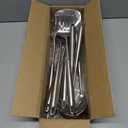 Newness 9 Pcs Cooking Utensils Set, 304 Stainless Steel Kitchen Utensils Set, Metal Kitchen Accessories, Include Soup Ladle, Slotted Skimmer Spoon, Spaghetti Spoon and Spatula, Dishwasher Safe