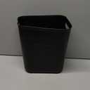 UUJOLY Plastic Small Trash Can Wastebasket, Garbage Container Basket for Bathrooms, Laundry Room, Kitchens, Offices, Kids Rooms, Dorms, 3.5 Gallon, Black