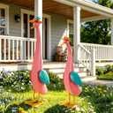 22" Duck Garden Statue Set of 2 Metal Ducks, Large