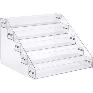 Tiered Spice Rack Acrylic, Spice Rack Shelf Seasoning Organizer for Countertop, Cabinet, Pantry, Kitchen Storage - 5 Tier (1PCS)