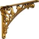 Khtumeware Shelf Bracket 6 Inch, Decorative Brackets for Shelving, Heavy Duty Vintage Brass Ornate Shelf Bracket, Hardware Included, 2 Pack, Antique Brass Finish, 5.9x4.2x1.73 inch