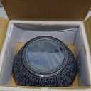 KOKUNKA Fruit Bowl for Kitchen Counter, 2 Tiered Oval Bowls with Metal Stand Porcelain Tiered Fruit Basket for Party Tiered Serving Stand for Fruit, Salad, Candy, Snacks, Blue