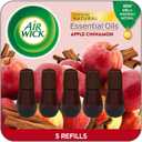 Air Wick Essential Mist Refill, 5 ct, Apple Cinnamon Medley, Essential Oils Diffuser, Air Freshener