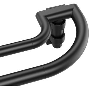 ENJOYBASICS Double Curtain Rod，Blackout WrapAround Curtain Rods for Windows 72 to 144 Inch，Adjustable from 32 to 144 Inch for Room Darkening Curtains, Matte Black