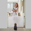 EasyBaby Retractable Baby Gate, 33" Tall, Extends up to 55'' Wide, White/Child Safety Baby Gates, Pet Retractable Gates for Stairs, Doorways, Hallways, Indoor and Outdoor