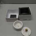 Queenza White Marble Salt Cellar with Lid and Brass Knob, 3 Inch Salt Box, 3x3 Inch