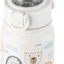 GOPPUS 12 oz Kids Water Bottle - Stainless Steel Insulated Water Bottle, BPA Free, Odorless, Durable and Reusable for School, Sports and Outdoor Activities(White Bear)