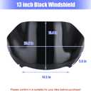 13" Windshield for Road Glide FLTRX 2015-2023, Motorcycle Windscreen Splitter Wind Shield Visor Replacement Accessories for Harley Davidson CVO Road Glide Limited 3 ST Special Ultra, Black Windshield