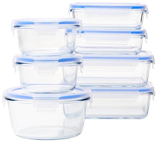 Box with Amazon Basics Leak-Proof Glass Locking Lids Food Storage Containers 4 Pcs